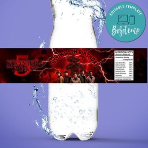 Stranger Things 5 The Final Birthday Water Bottle Label Template To Print At Home Instant Download