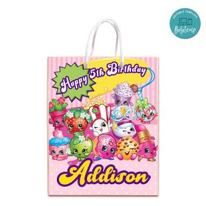 Shopkins Gift Bag Label Template Printable Instant Download