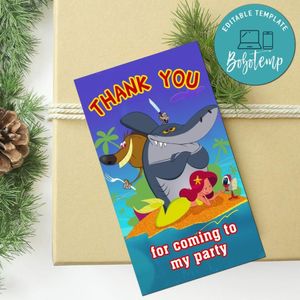 Zig & Sharko Thank You Tag Customizable Template To Print At Home Instant Download