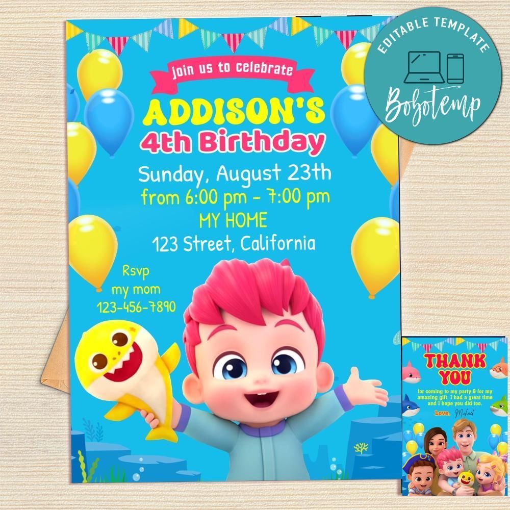 Bebefinn Invitation Template Free Thank You Card Printable