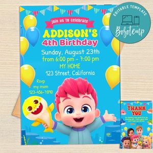 Bebefinn Invitation Template Free Thank You Card Printable