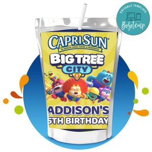 Big Tree City Capri Sun Birthday Labels Digital File Printable Instant Download