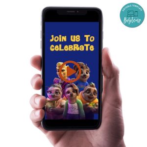 The Sloth Lane Birthday Video Invitation Digital Template Customizable Instant Download