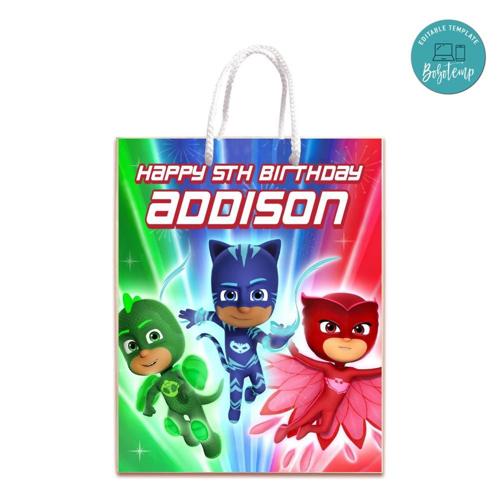 Pj Mask Gift Bag Label Template Printable DIY | Bobotemp