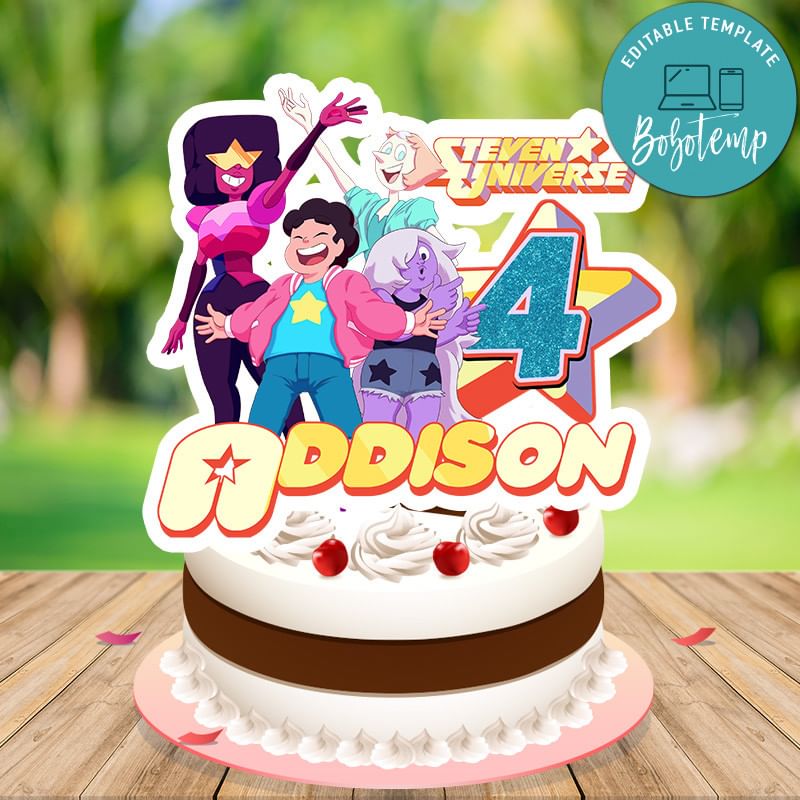 Steven Universe Birthday Cake Topper Template Printable | Bobotemp