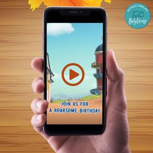 Dino Ranch Birthday Video Invitation Digital Template Customizable Instant Download