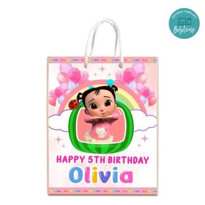 Cece Cocomelon Gift Bag Label Template Printable Instant Download