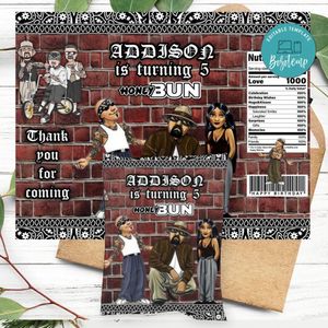 Cholo Birthday Honey Buns Snack Bag Label Customizable Instant Download