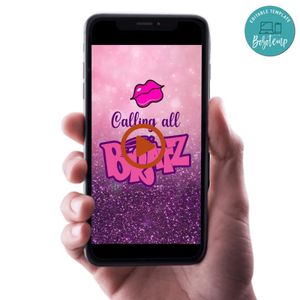 Bratz Birthday Video Invitation Digital Template Customizable Instant Download