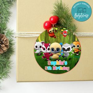 YooHoo To The Rescue Circle Sticker Template Customizable to Print at Home Instant Download