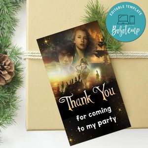 Peter Pan & Wendy Thank You Tag Customizable Template To Print At Home Instant Download
