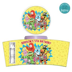 Yo Gabba Gabba Cotton Candy Label Template To Print At Home Instant Download