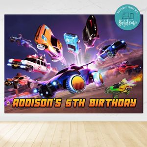 Rocket League Birthday Backdrop Digital File Template Instant Download