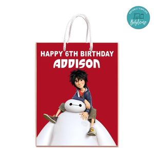Big Hero 6 Gift Bag Label Template Printable Instant Download