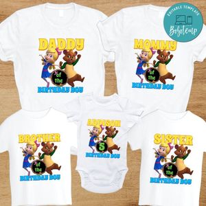 Goldie and Bear Family Birthday PNG file template