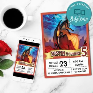 Wings of Fire Starflight Invitation Customizable Template to Print at Home Instant Download