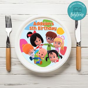 Cleo And Cuquin Birthday Plate Template Customizable To Print At Home Instant Download