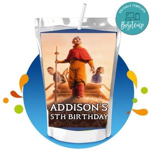 Last Airbender Capri Sun Birthday Labels Digital File Printable Instant Download