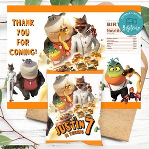 The Bad Guys Birthday Chip Bag Digital File Printable Instant Download