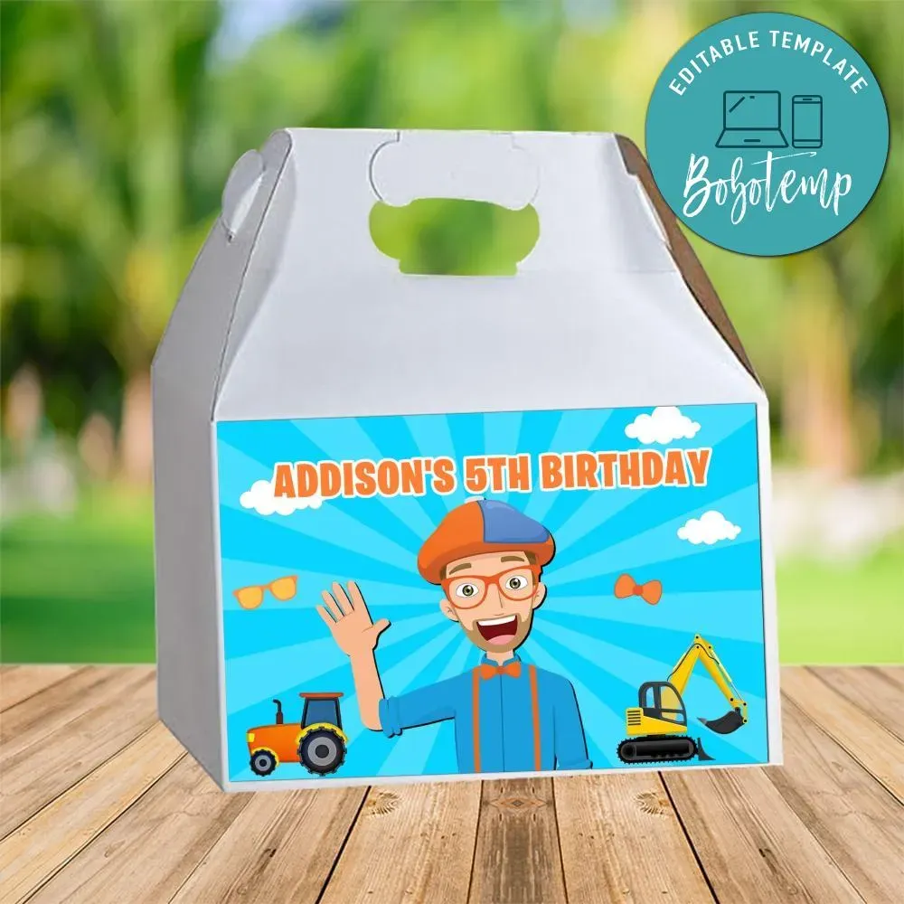 Blippi Gable Box Digital File Printable DIY Bobotemp