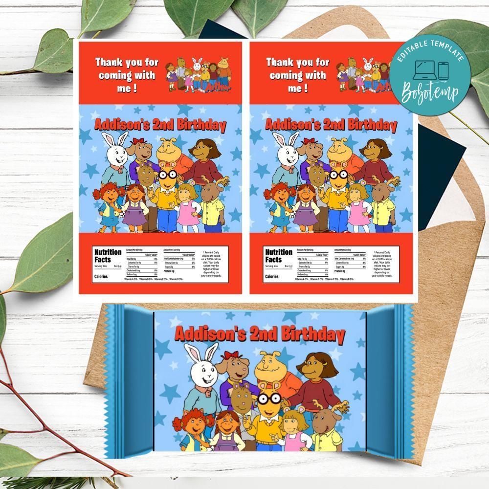 Arthur Rice Krispies Treats Printable Instant Download