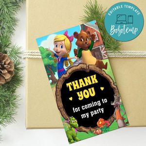 Goldie And Bear Thank You Tag Customizable Template To Print At Home Instant Download