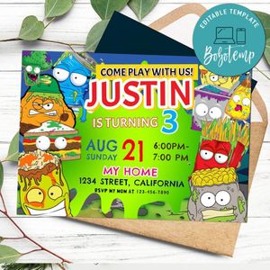 Grossery Gang Invitation Customizable Template to Print at Home Instant Download
