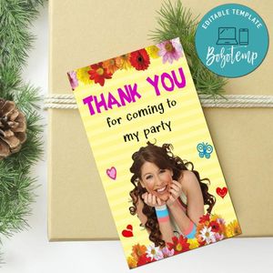 Floricienta Thank You Tag Customizable Template To Print At Home Instant Download