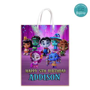 Super Monster Gift Bag Label Template Printable Instant Download