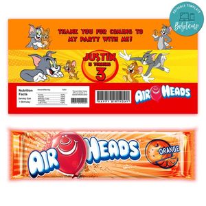 Tom And Jerry Airhead Candy Wrapper Template Printable Instant Download
