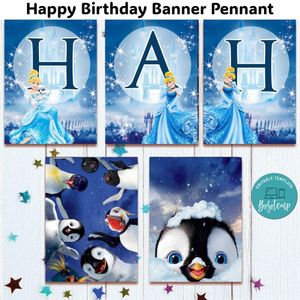 Cinderella Banner Pennant Digital File Template Instant Download