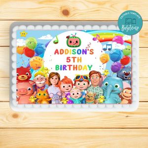 Cocomelon Sheet Cake Template Printable Instant Download