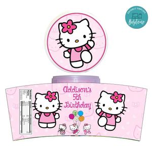 Hello Kitty Cotton Candy Label Template To Print At Home Instant Download