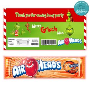 Grinch Airhead Candy Wrapper Template Printable Instant Download
