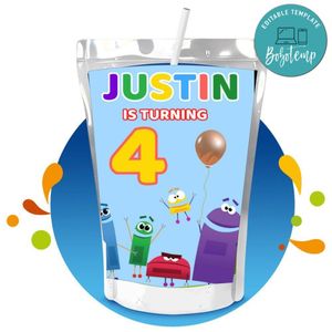 Storybots Capri Sun Birthday Labels Digital File Printable Instant Download