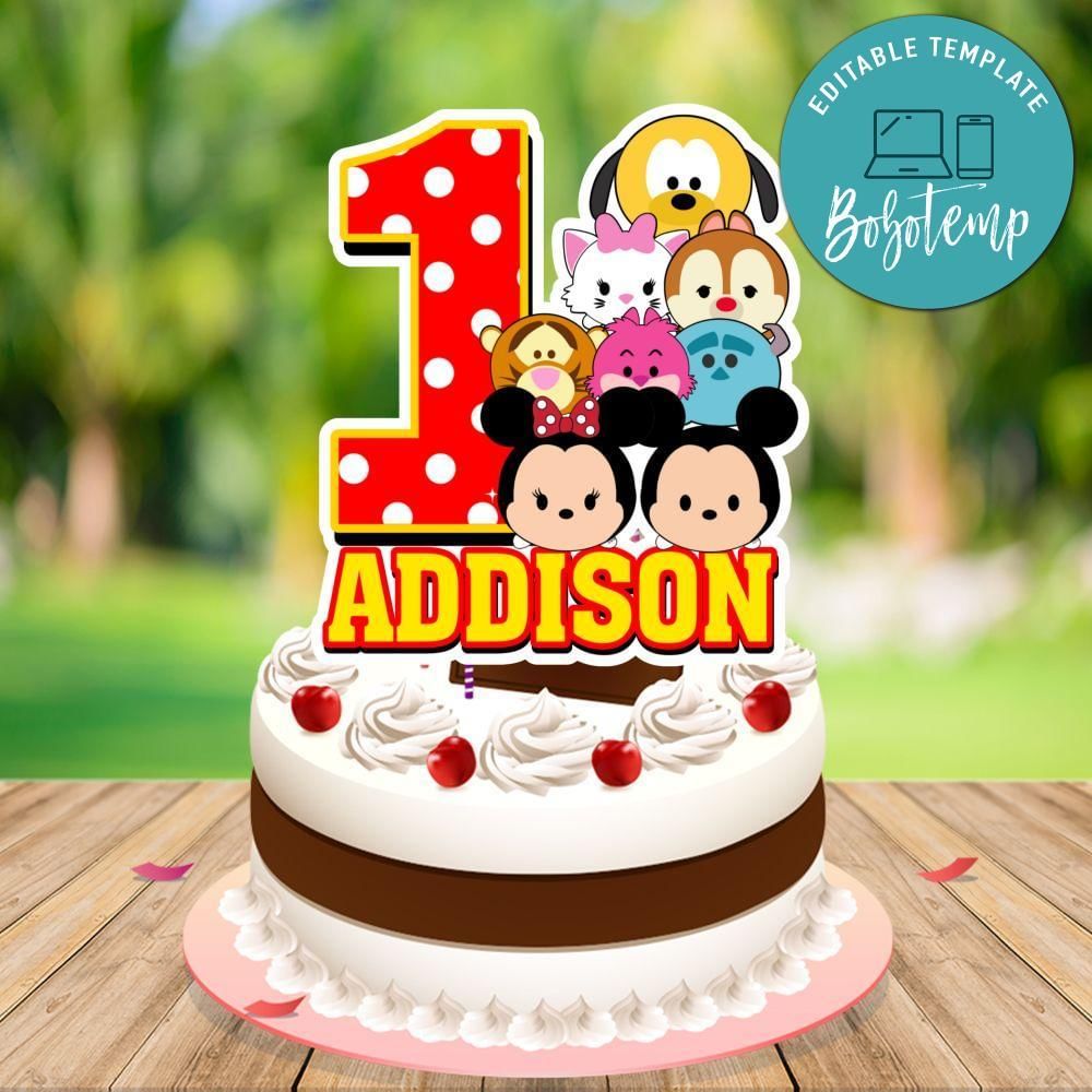 Tsum Tsum Cake Topper Template Printable Instant Download