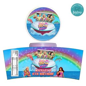 Barbie Dolphin Magic Cotton Candy Label Template To Print At Home Instant Download