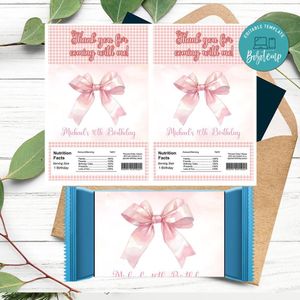 Coquette Rice Krispies Treats Template Printable Instant Download