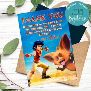 Zak & Wowo Thank You Card Customizable Template To Print At Home Instant Download