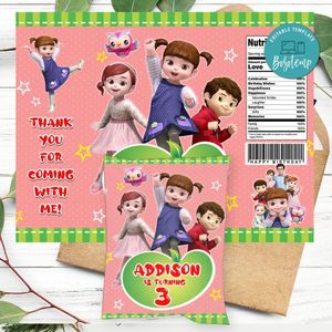 Kongsuni and friends Birthday Party Chip Bag Digital File Printable Instant Download