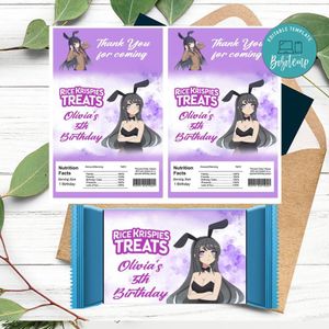 Bunny girl Rice Krispies Treats Template Printable Instant Download