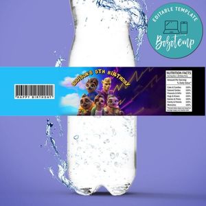 The Sloth Lane Birthday Water Bottle Label Template To Print At Home Instant Download