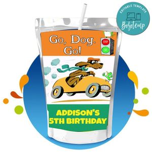 Go dog go Capri Sun Birthday Labels Digital File Printable Instant Download