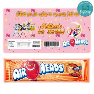 Sailor Moon Airhead Candy Wrapper Template Printable Instant Download