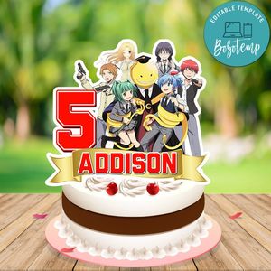Assassination classroom graduation Cake Topper Template Printable Instant Download