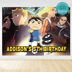 Ranking of king Birthday Backdrop Digital File Template Instant Download
