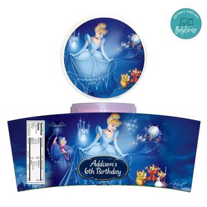 Cinderella Cotton Candy Label Template To Print At Home Instant Download