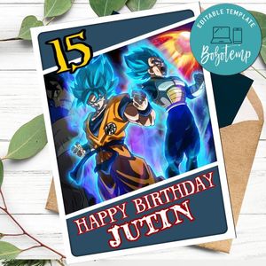 Dragon Ball Super Personalized Birthday Card