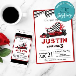 Grand Prix Invitation Customizable Template to Print at Home Instant Download