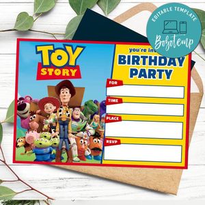 Toy story fill in blank Invitation Customizable Template to Print at Home Instant Download